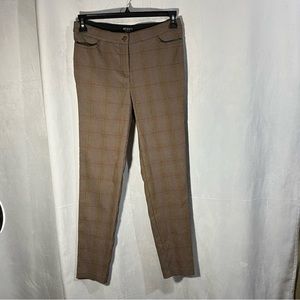 SOHO Apparel Stripe Brown Multicolor Slacks Straight Leg High Rise Size 8 Stetch